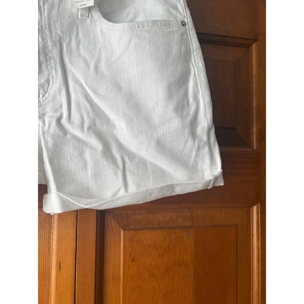 NWT J. Crew Women's Classic Fit Denim Rolled Hem Cut-Off Shorts White Size 31